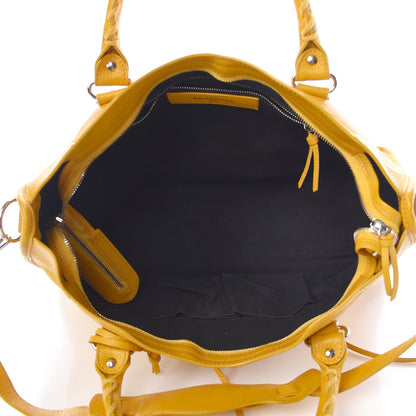 Balenciaga Chevre Silver Metallic Edge Hardware City Jaune Epi 5 of 20