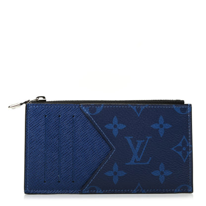 Louis Vuitton Monogram Taiga Coin Card Holder Cobalt 1 of 6