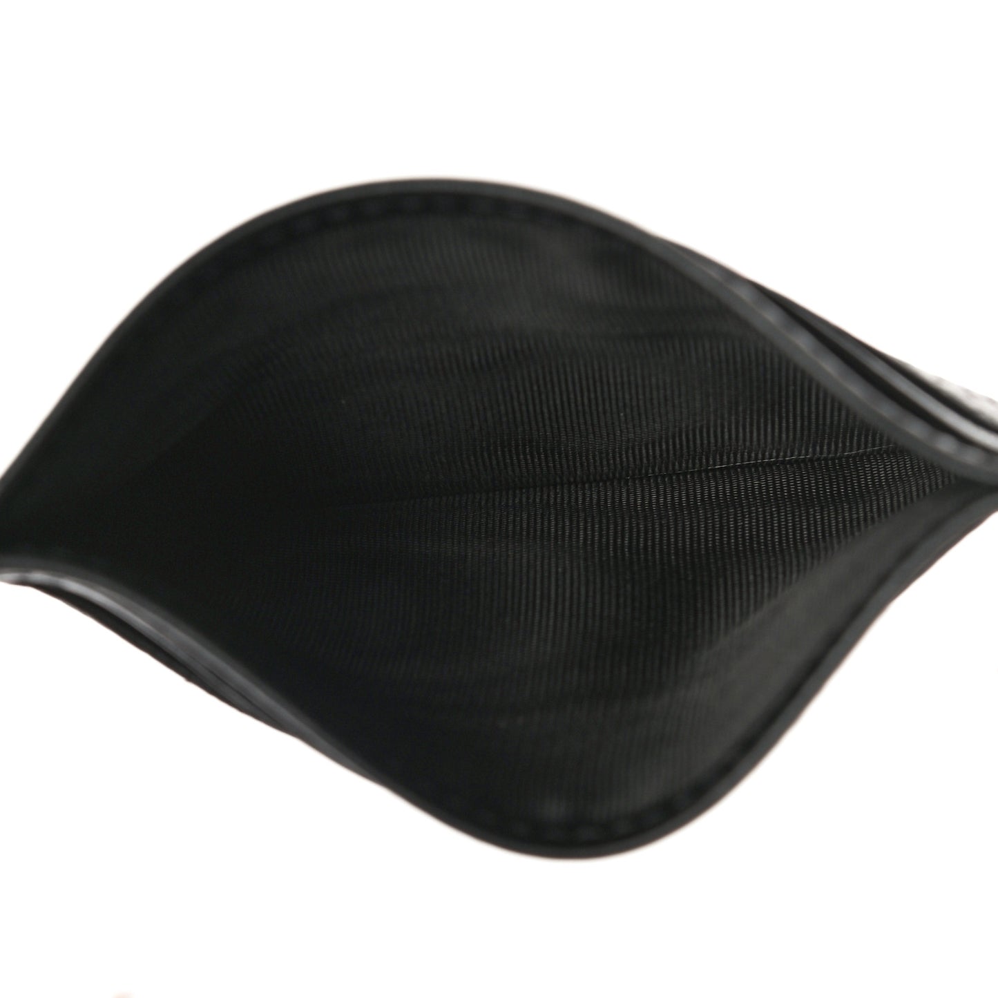 Grained Deerskin Crown Card Holder Black