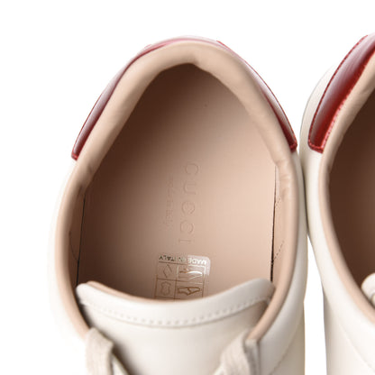 Gucci Calfskin Stripe Womens New Ace Sneakers 39 New Mystic White Ecru Red Flame 8 of 10