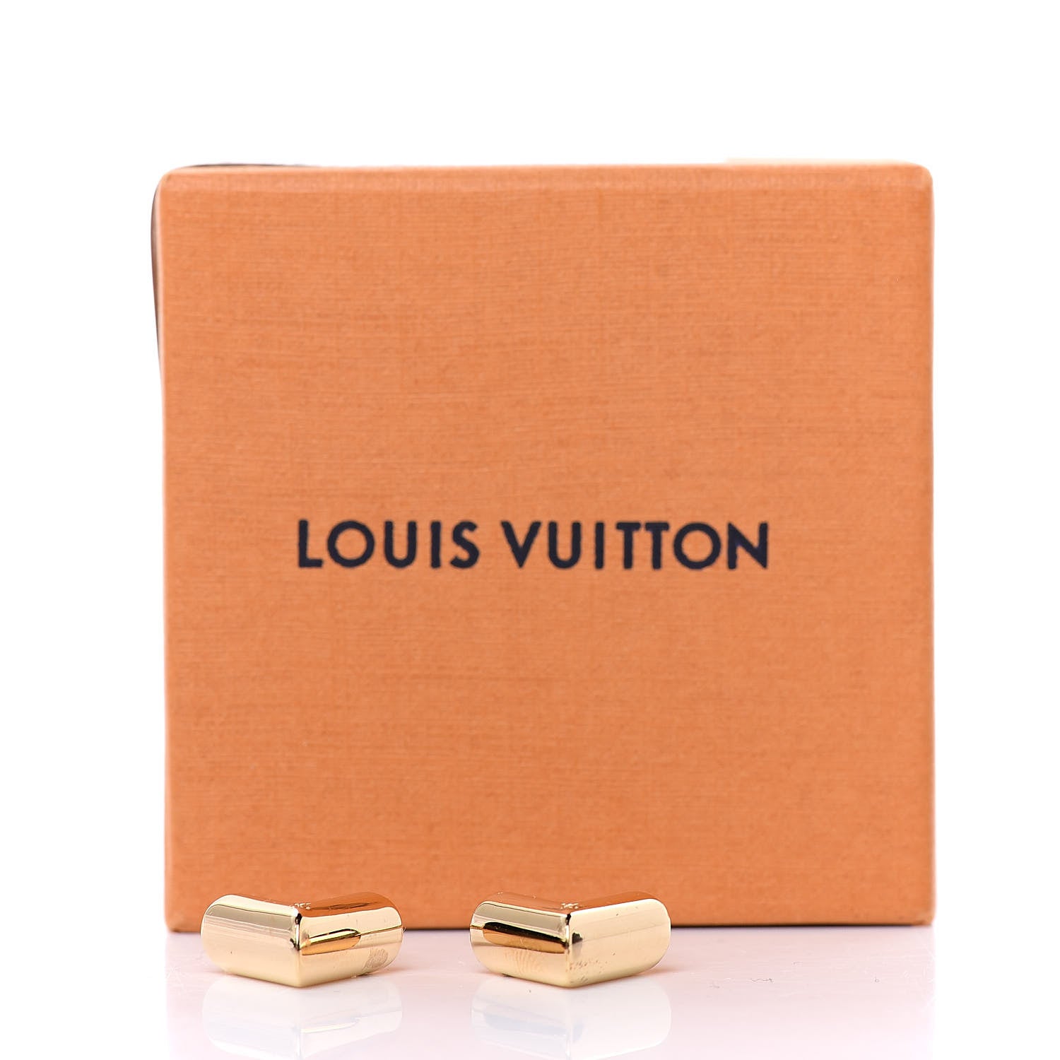Louis Vuitton Brass Essential V Hoop Earrings Gold 5 of 5