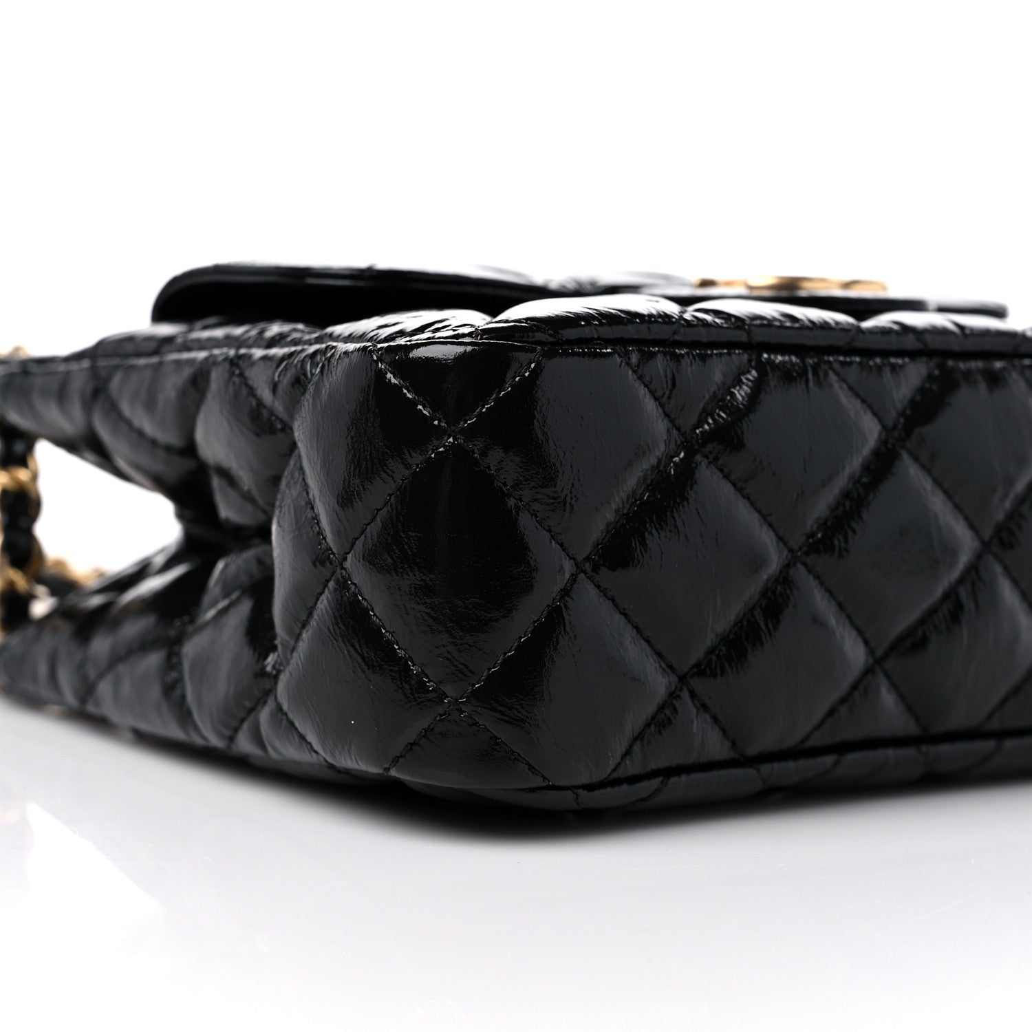 Chanel Shiny Crumpled Calfskin Quilted Small Wavy CC Hobo Black 8 of 10