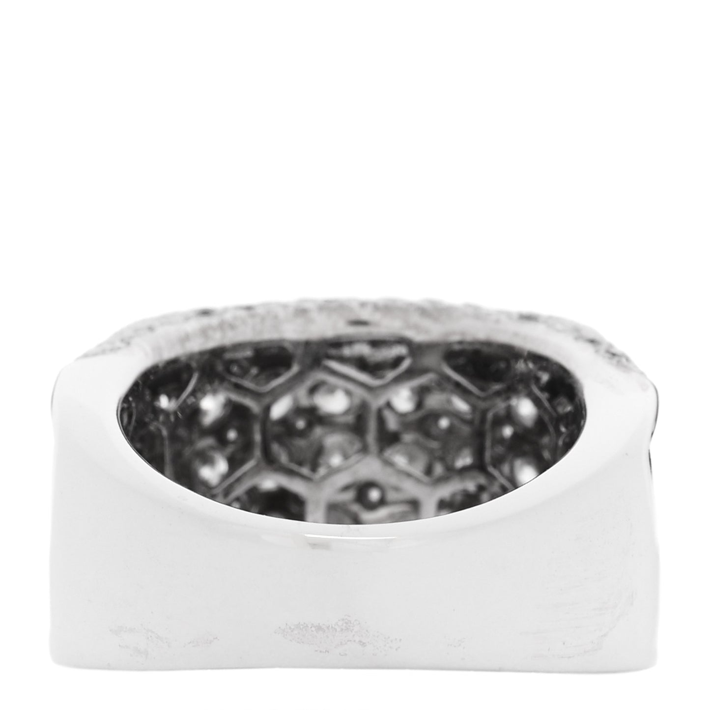 18K White Gold Diamond 3.15ctw Band Ring 53 6.25