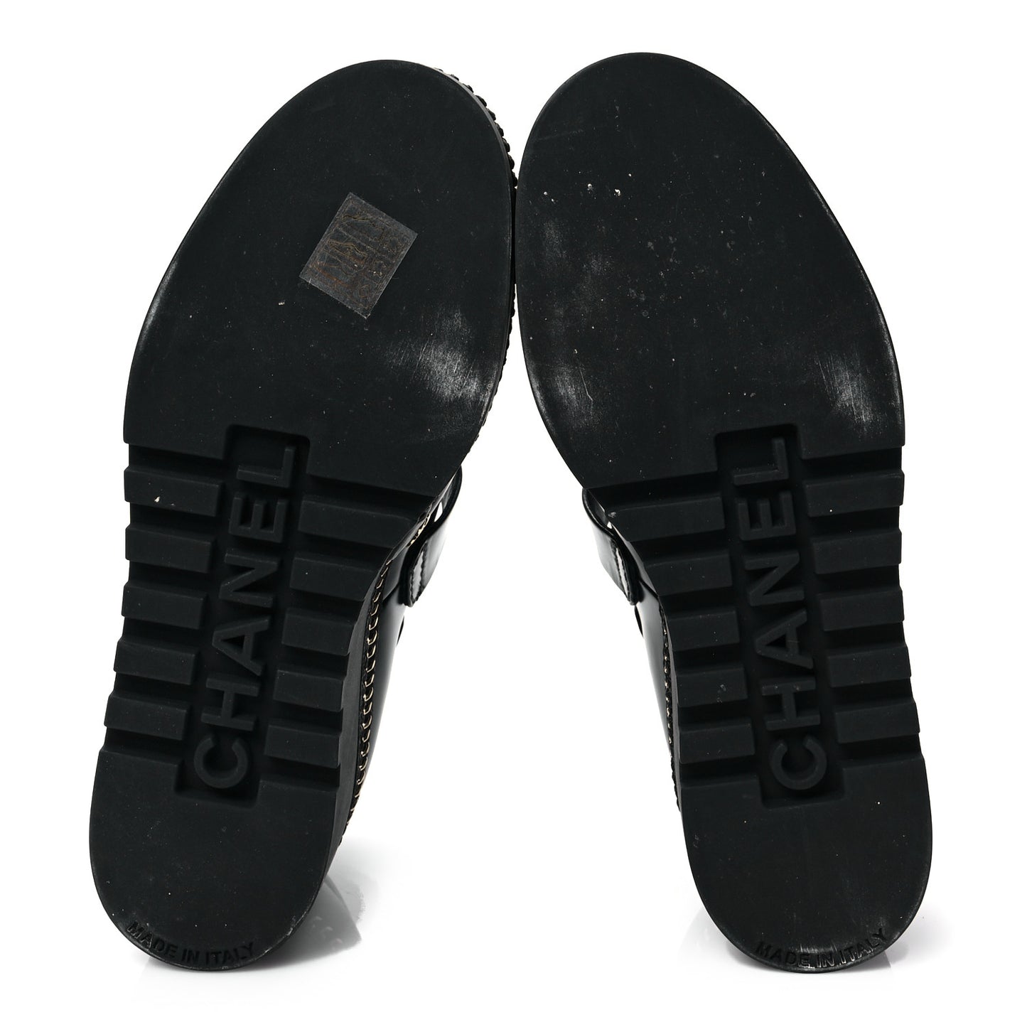 Shiny Calfskin Lace Up Platform Loafers 37 Black