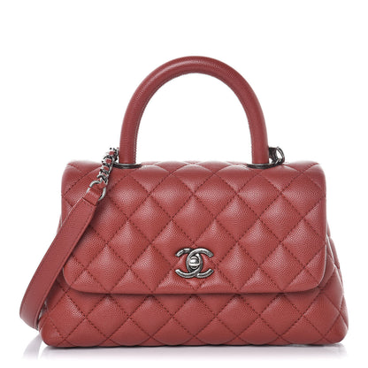 Chanel Caviar Quilted Mini Coco Handle Flap Dark Red 1 of 12