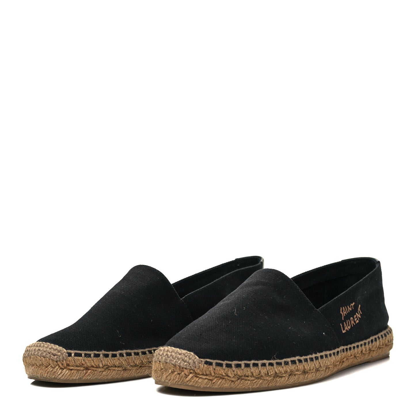 Canvas Nappa Elba Light Logo Embroidered Mens Espadrilles 44 Black