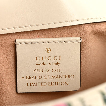 Gucci X KEN SCOTT Calfskin Matelasse Floral Print Super Mini GG Marmont Shoulder Bag Ivory Pink 6 of 12