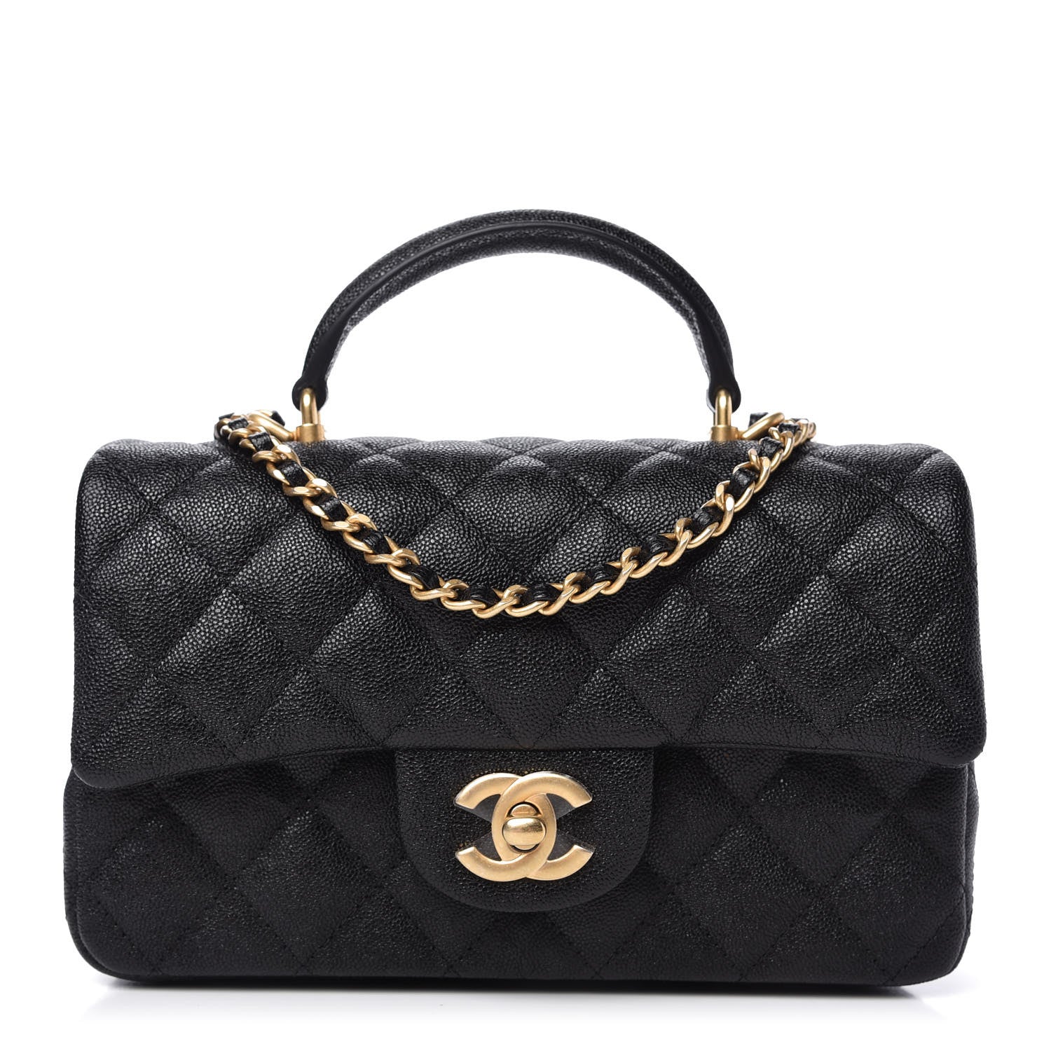 Chanel Caviar Quilted Mini Top Handle Rectangular Flap Black 1 of 11