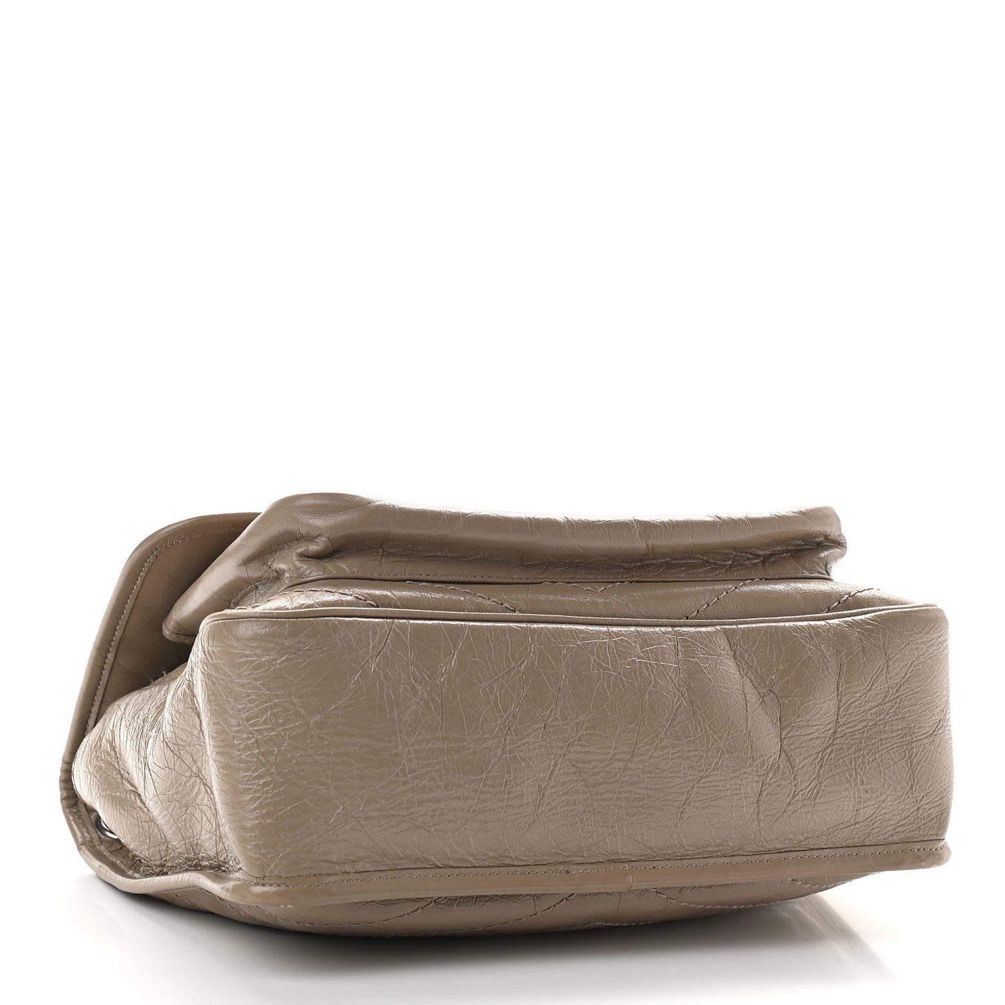 Crinkled Calfskin Matelasse Monogram Medium Niki Chain Satchel Taupe