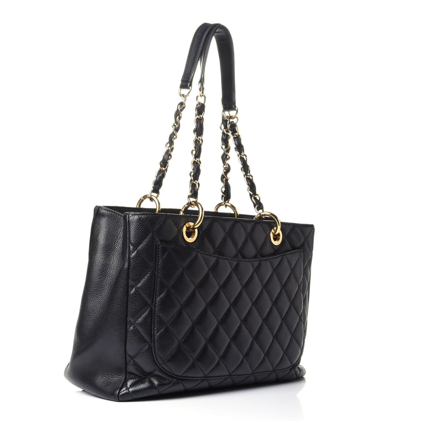Caviar Quilted Grand Shopping Tote GST Black