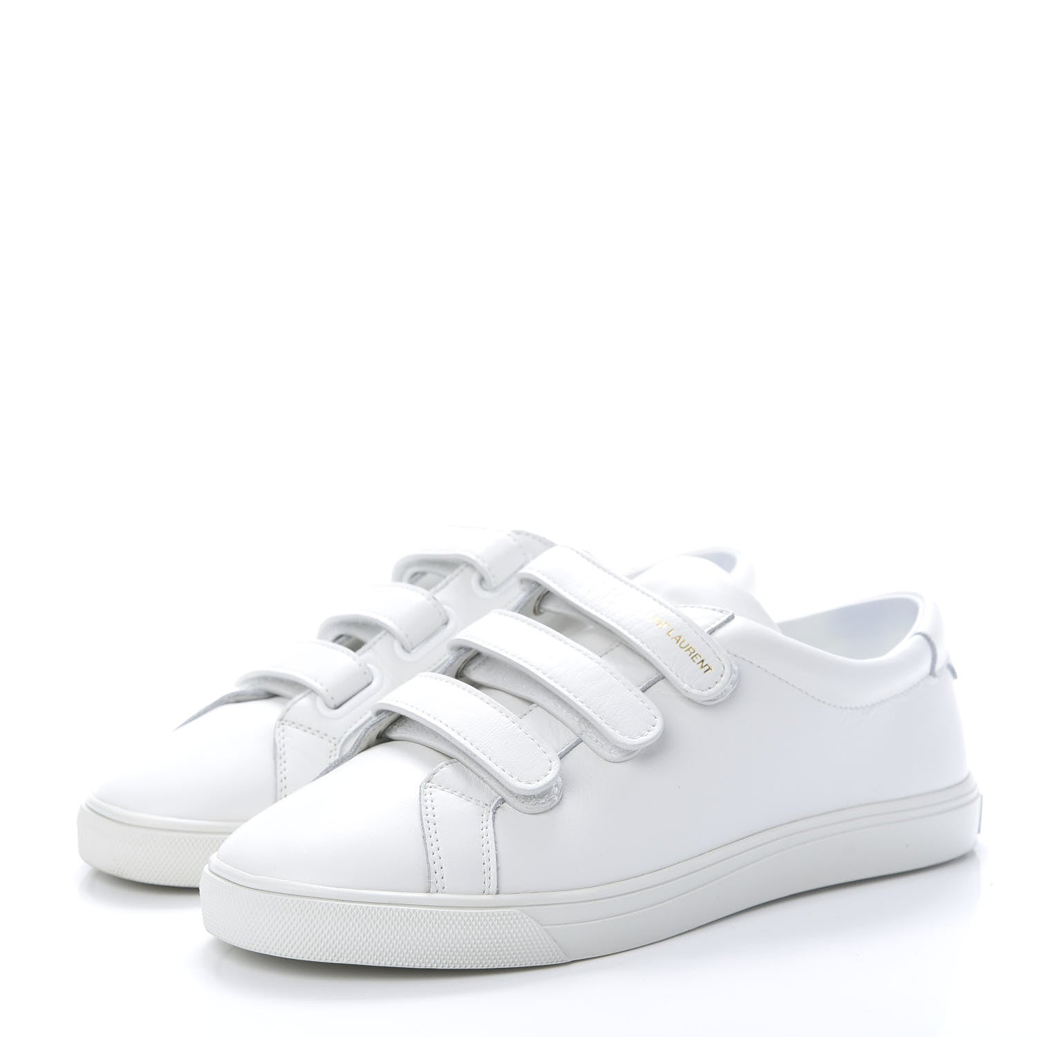 Saint Laurent Calfskin Mens Andy Velcro Strap Low Top Sneakers 39 White 3 of 8