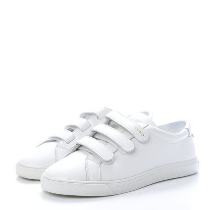 Saint Laurent Calfskin Mens Andy Velcro Strap Low Top Sneakers 39 White 3 of 8