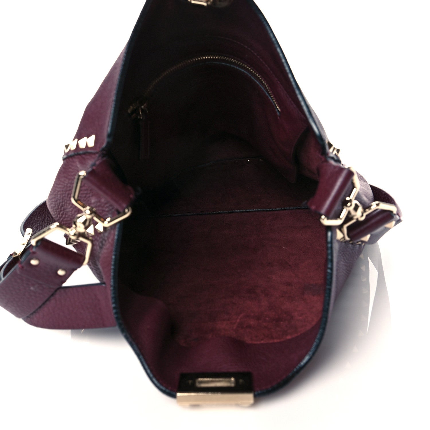 Valentino Garavani Pebbled Calfskin Large Rockstud Flip-Lock Messenger Bag Vinaccia 5 of 10