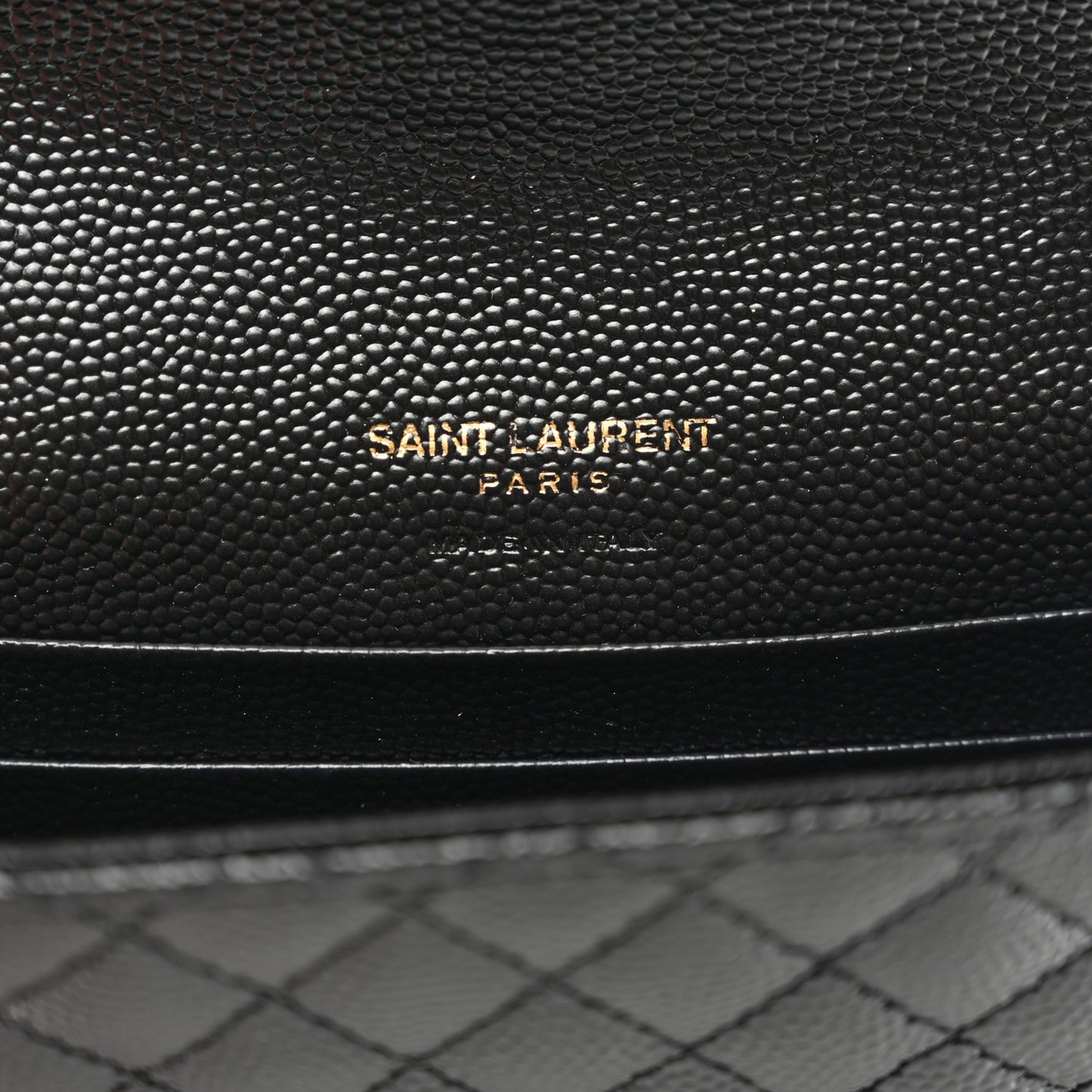 Grain De Poudre Textured Mixed Matelasse Triquilt Small Monogram Envelope Wallet Black