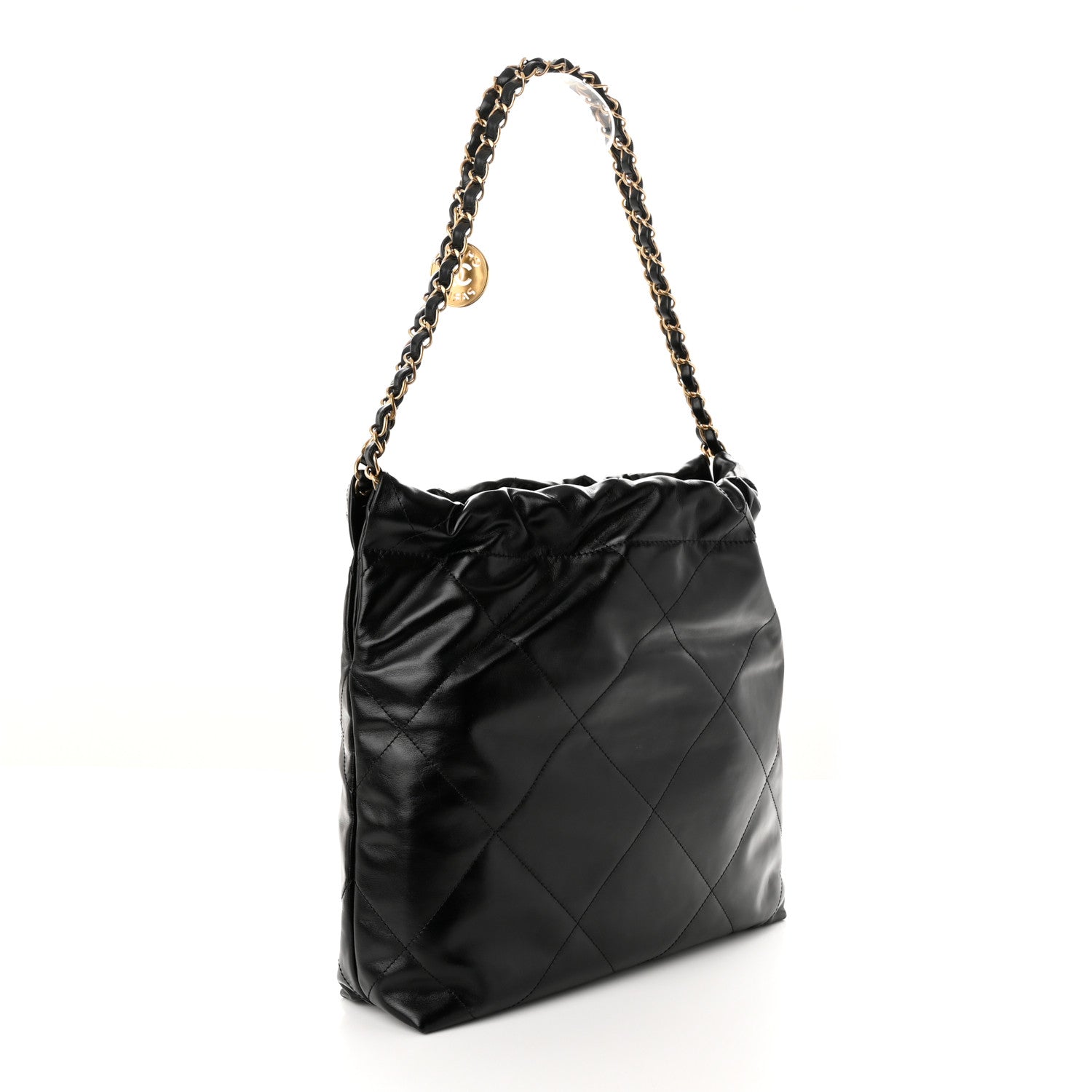 Chanel Shiny Calfskin Quilted Small Chanel 22 Black 4 of 12