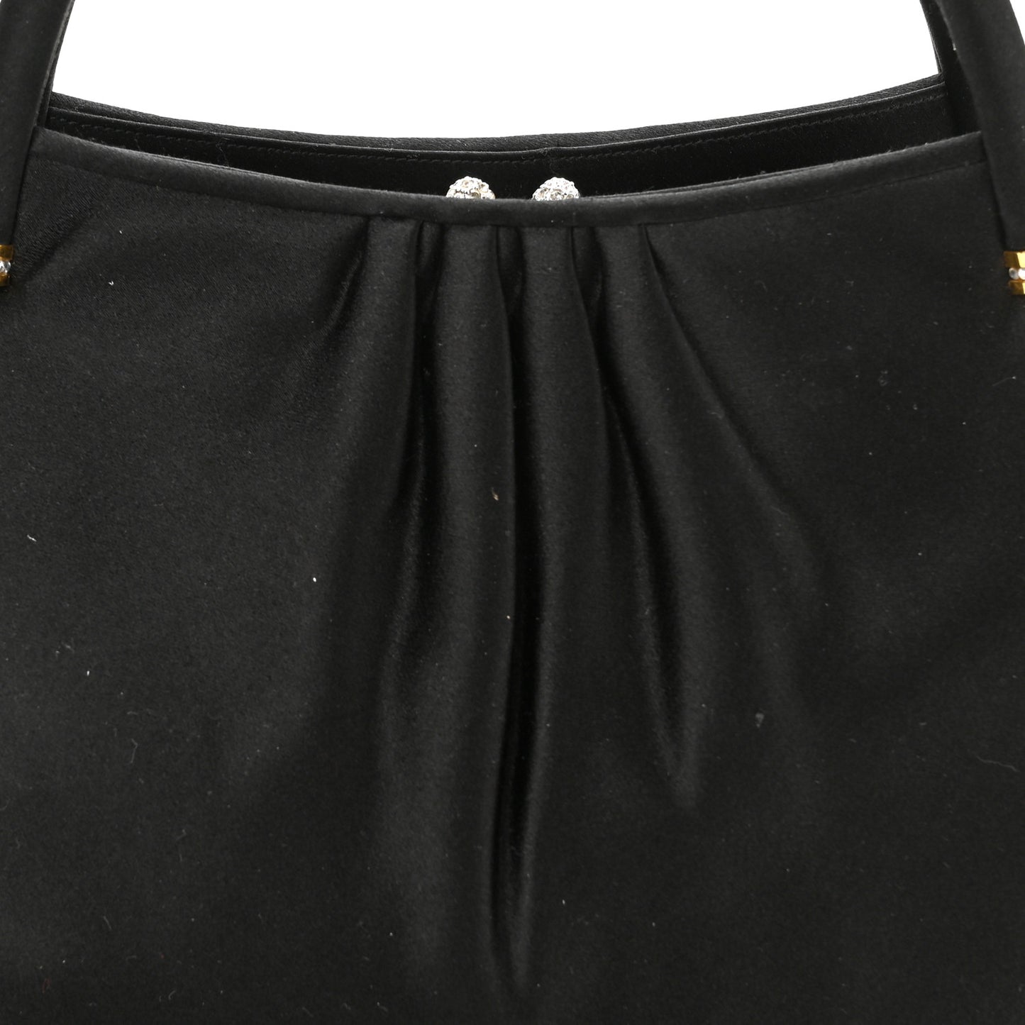 Swarovski Crystal Satin Evening Bag Black