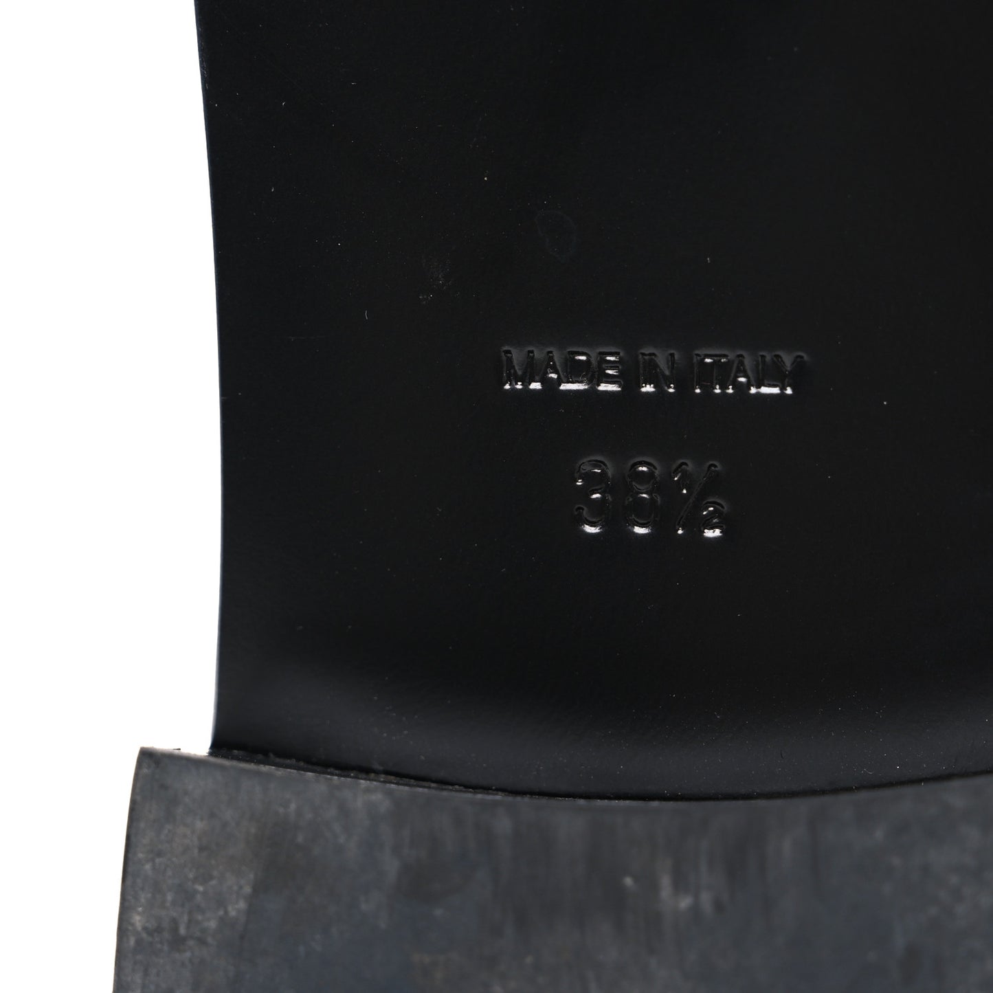Shiny Calfskin Logo Loafers 38.5 Black