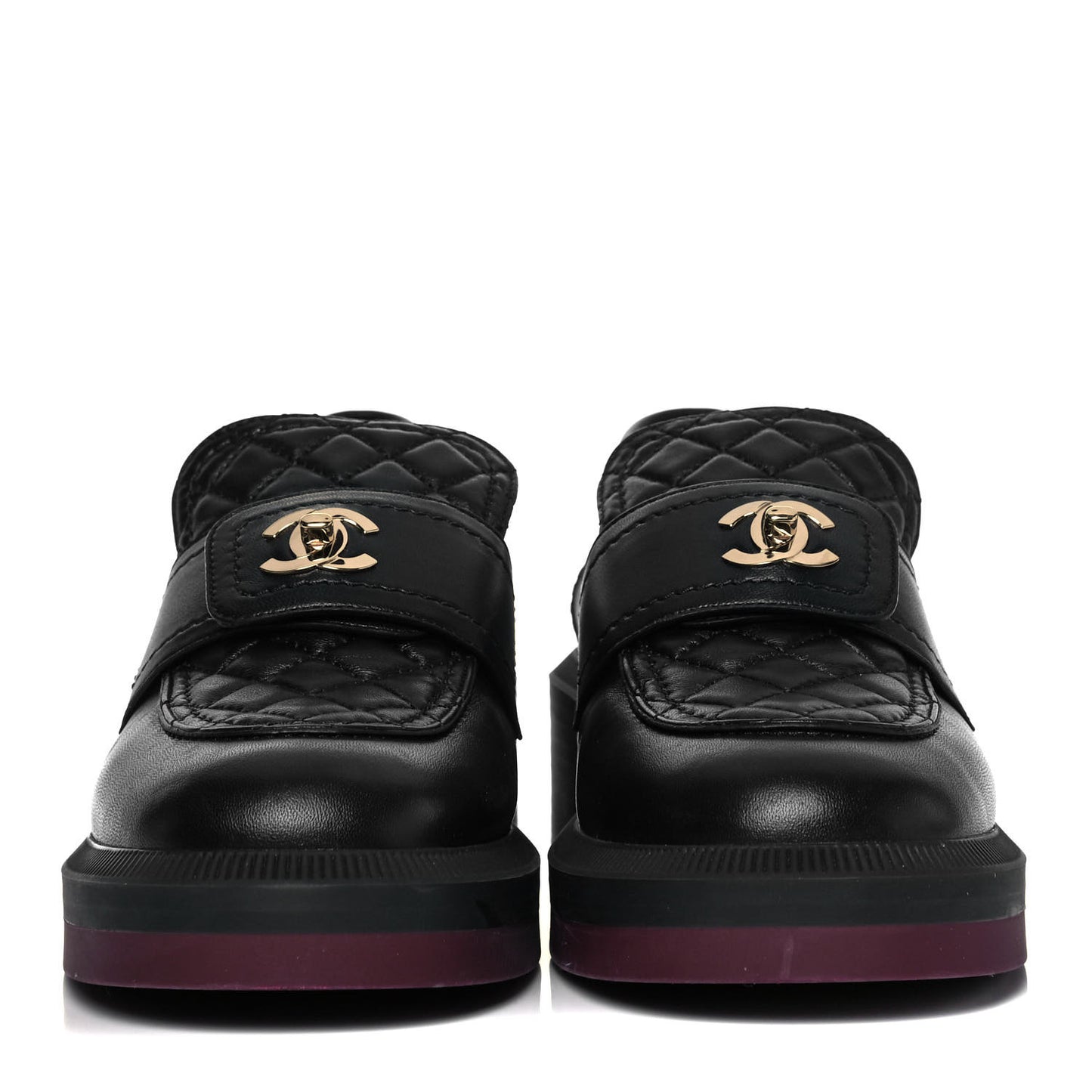 Lambskin Quilted CC Turnlock Loafers 39 Black