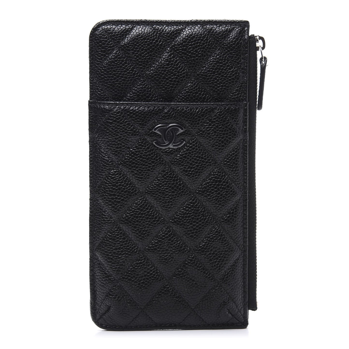 Caviar Quilted Classic Flat Wallet Pouch So Black