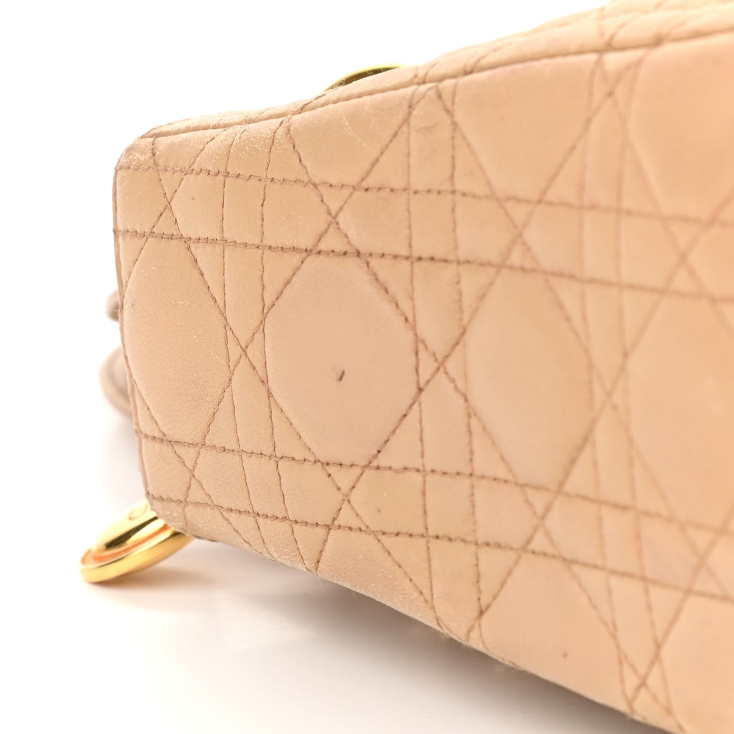 Lambskin Cannage Medium Lady Dior Beige