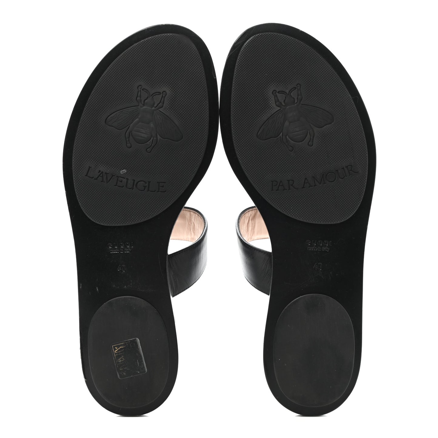 Calfskin GG Marmont Thong Sandals 40 Black