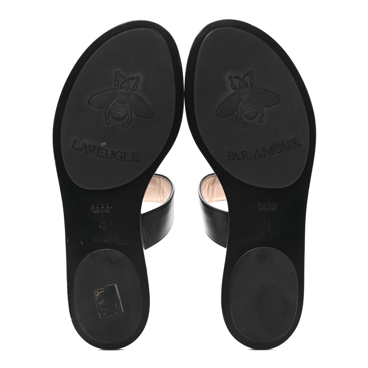Gucci Calfskin GG Marmont Thong Sandals 40 Black 5 of 8