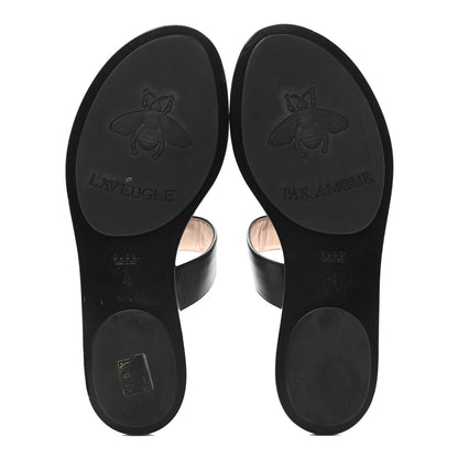 Gucci Calfskin GG Marmont Thong Sandals 40 Black 5 of 8