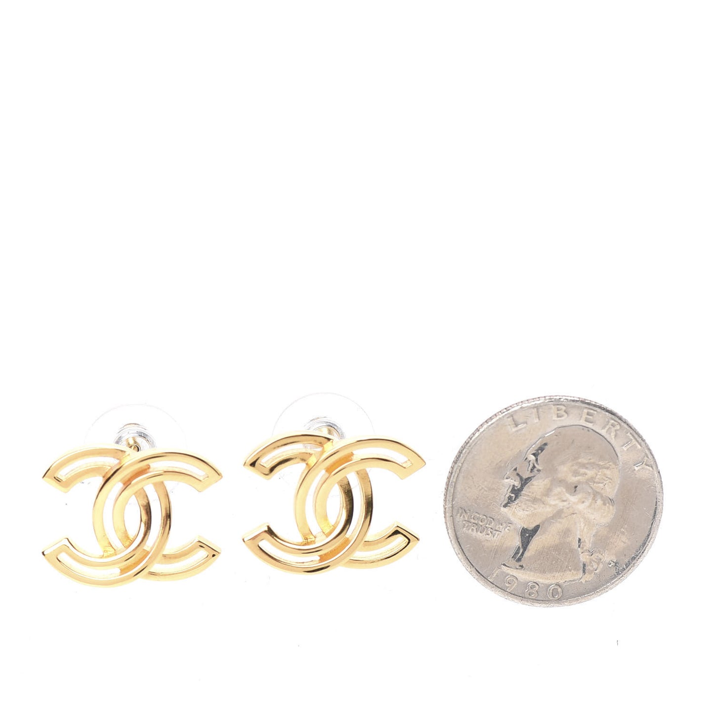 Metal Obazine CC Earrings Gold
