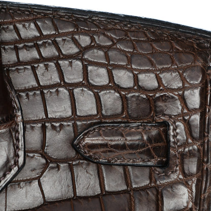 Hermes Matte Niloticus Crocodile Birkin 30 Chocolate 25 of 27