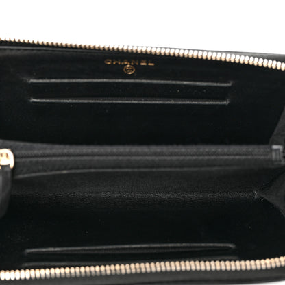 Chanel Caviar Quilted Medium Filigree Zip Around Wallet Black 6 of 11