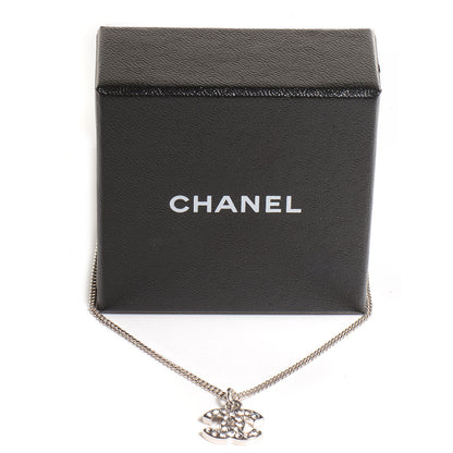 Chanel Crystal CC Timeless Necklace Silver 4 of 4