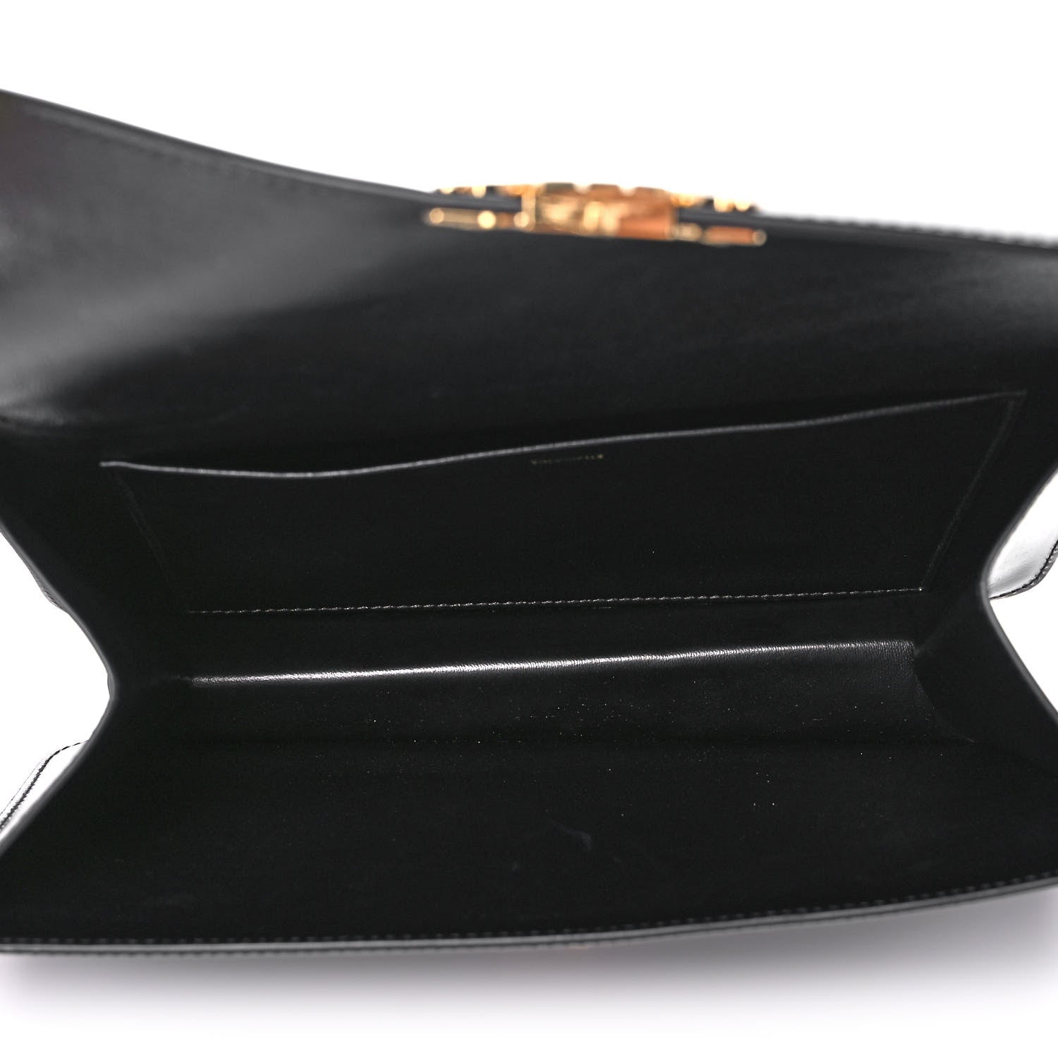 Celine Shiny Calfskin Triomphe Clutch Black 5 of 11