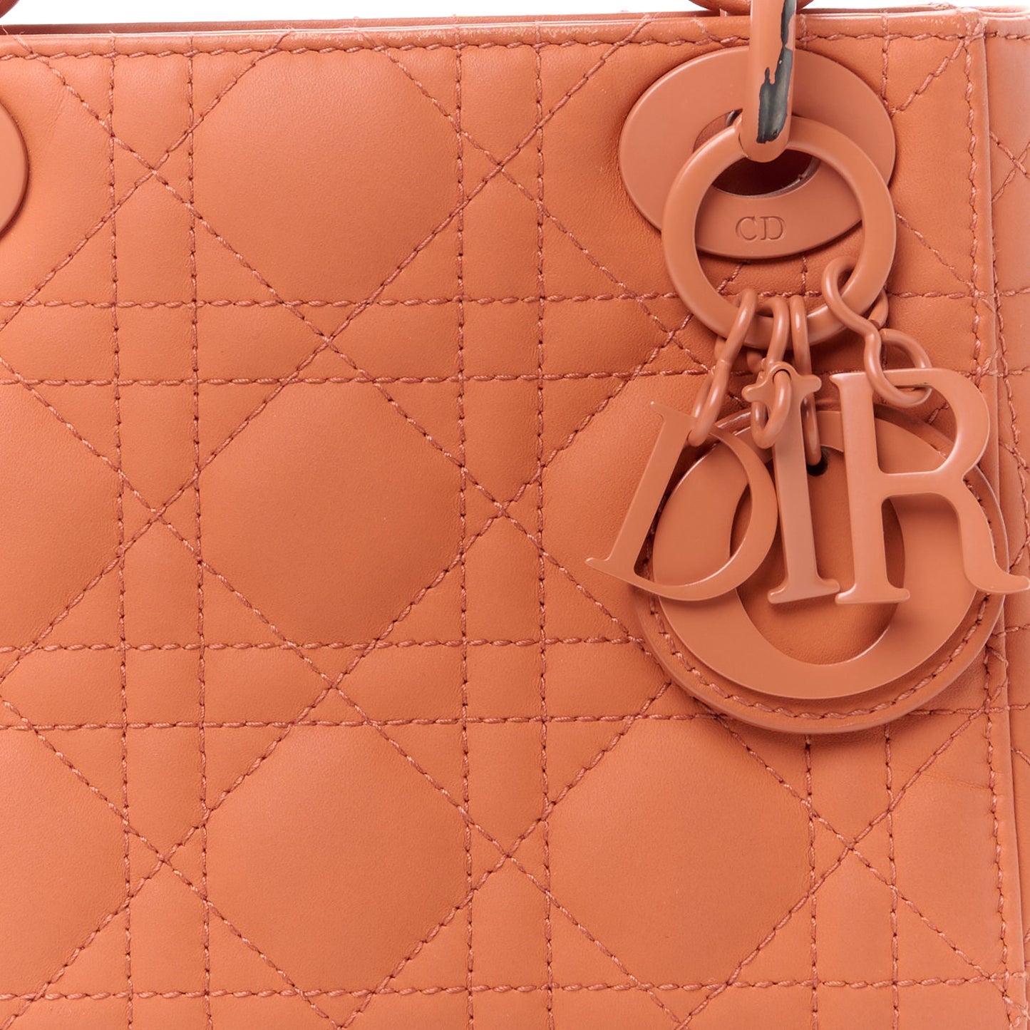Ultra Matte Calfskin Cannage Mini Lady Dior Orange