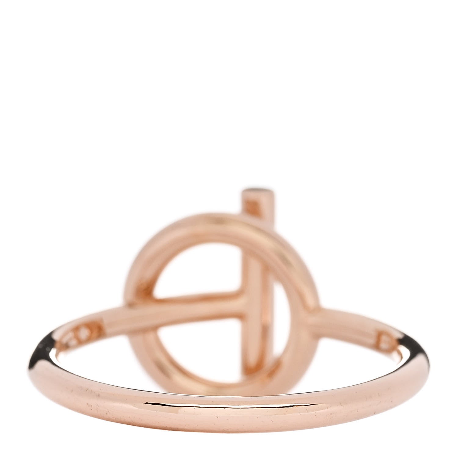 Hermes 18K Rose Gold Diamond PM Echappee Ring 58 8.5 3 of 5