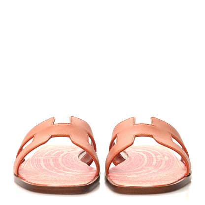 Hermes Calfskin Oran Sandals 36.5 Orange Terracotta 2 of 8