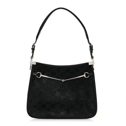 Gucci Calf Hair Horsebit Slim Shoulder Bag Black 1 of 12