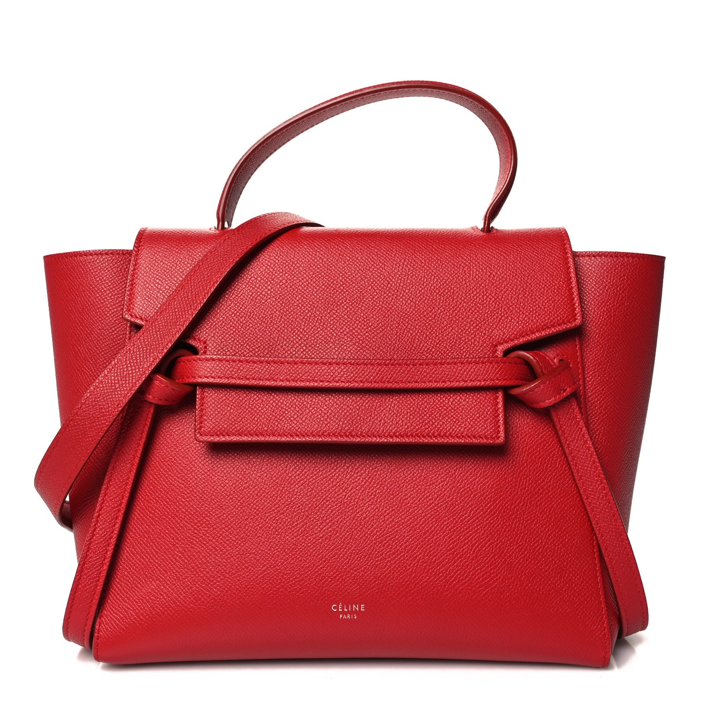 Baby Grained Calfskin Micro Belt Bag Coquelicot