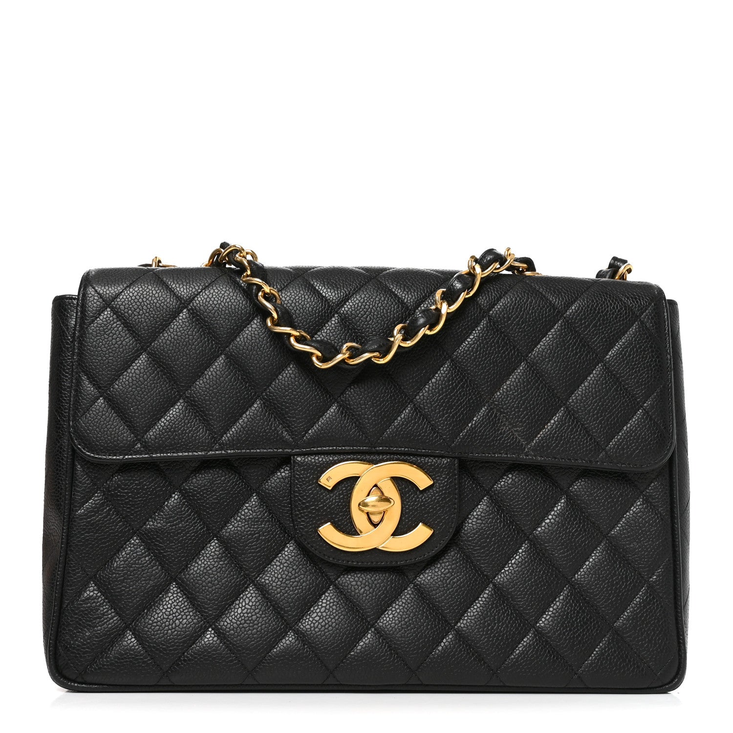 Chanel Caviar Quilted XL Jumbo Single Flap Black 1 of 10