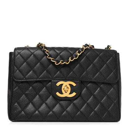 Chanel Caviar Quilted XL Jumbo Single Flap Black 1 of 10