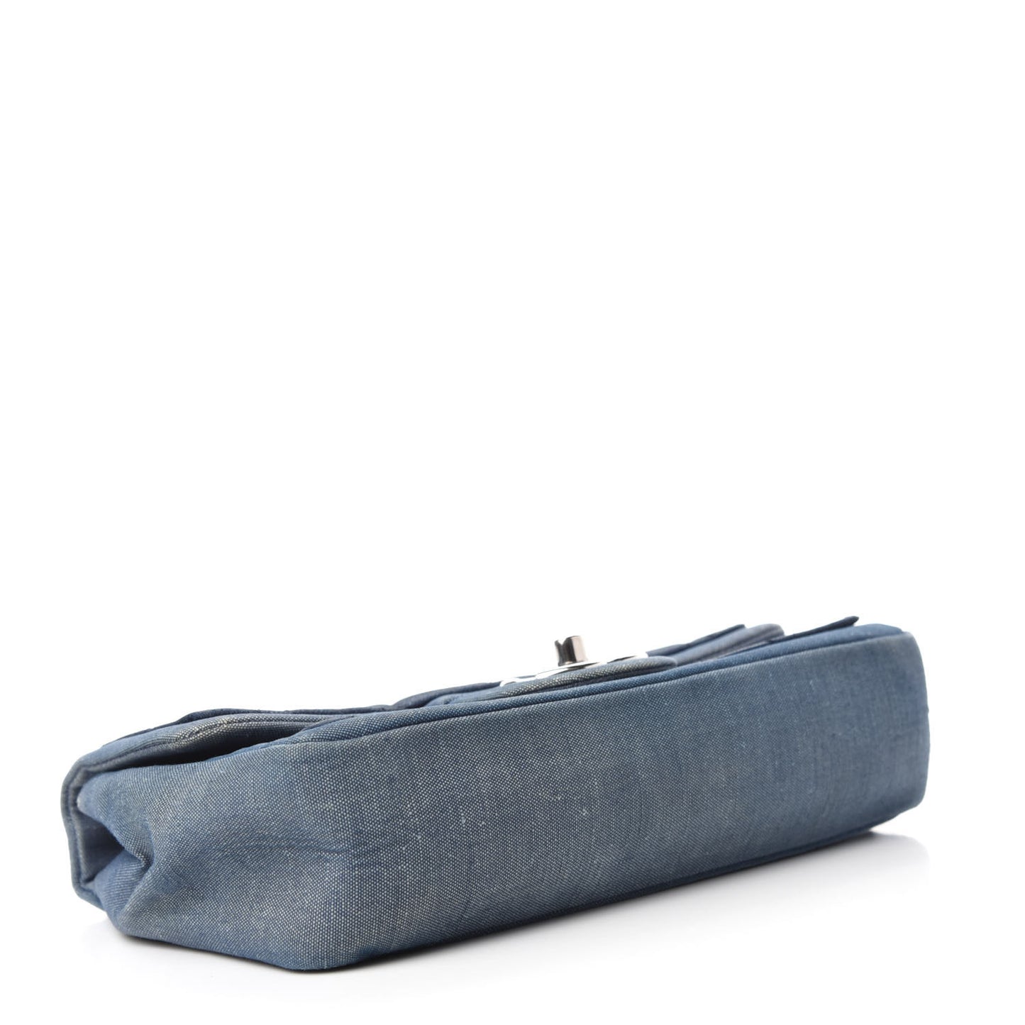 Denim Quilted Small Medallion Flap Blue