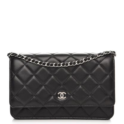 Chanel Lambskin Quilted Wallet On Chain WOC Black 1 of 9