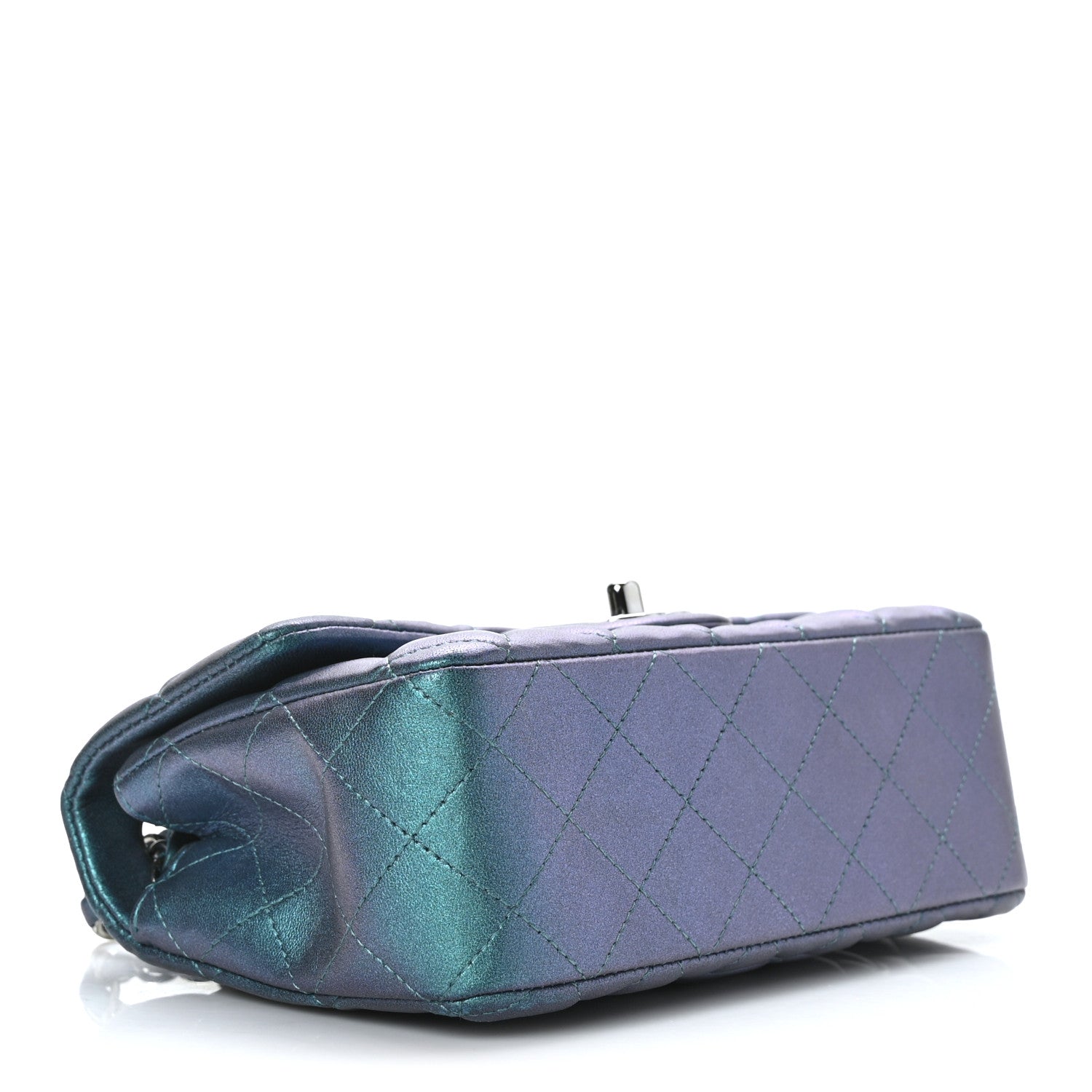 Chanel Iridescent Lambskin Quilted Mini Rectangular Flap Turquoise 4 of 11
