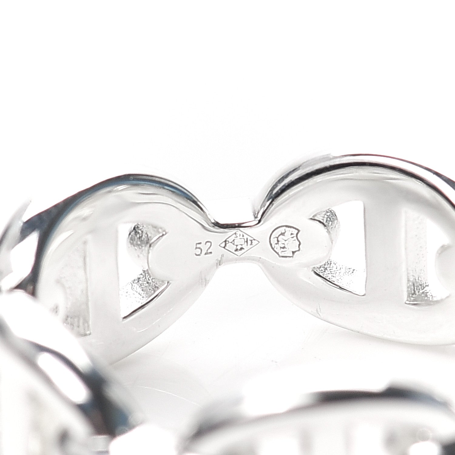 Hermes Sterling Silver PM Chaine d'Ancre Enchainee Band Ring 53 6.25 4 of 6