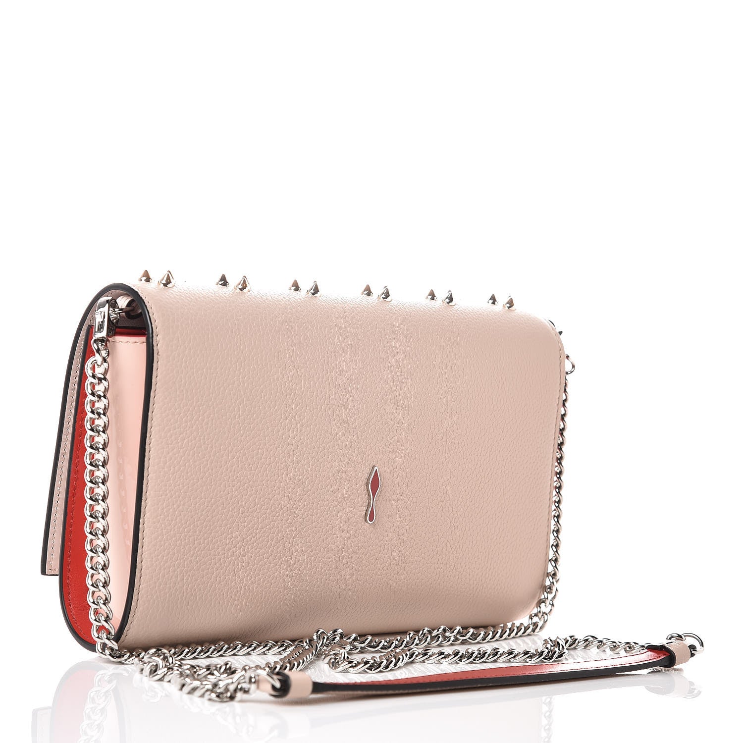 Christian Louboutin Calfskin Spikes Loubinthesky Paloma Clutch Ballerina 3 of 11