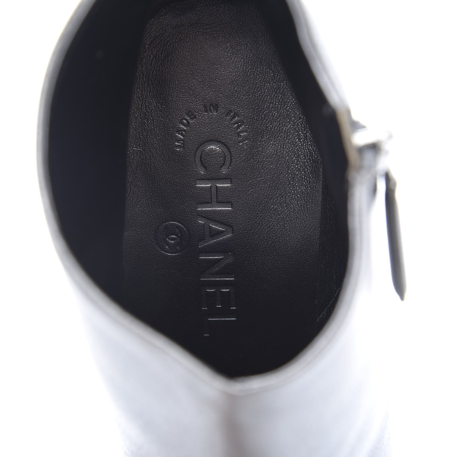Chanel Lambskin Grosgrain Cap Toe CC Short Ankle Boots 39.5 Silver Black 7 of 9