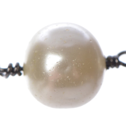Chanel Ruthenium Enamel Graduated Baroque Pearl CC Long Necklace 7 of 11