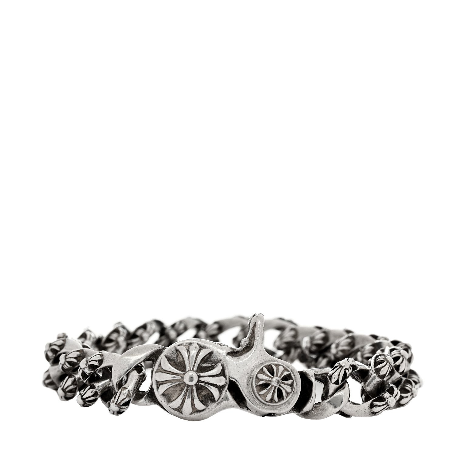 Chrome Hearts Sterling Silver Lobster Clasp Cuban Link Bracelet 1 of 3