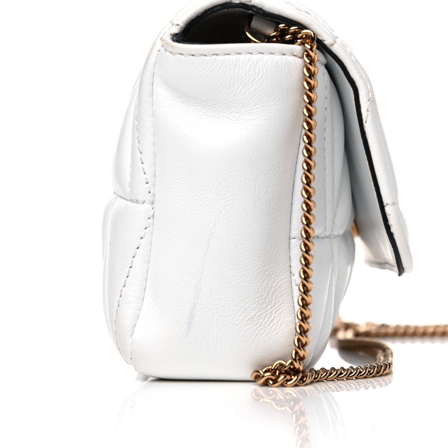 Nappa Quilted Virtus Evening Bag White