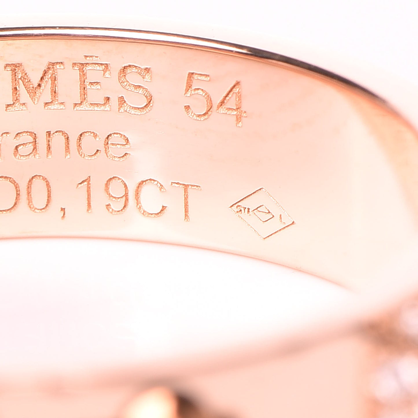 18K Rose Gold Diamond PM Collier De Chien Ring 54 6.75