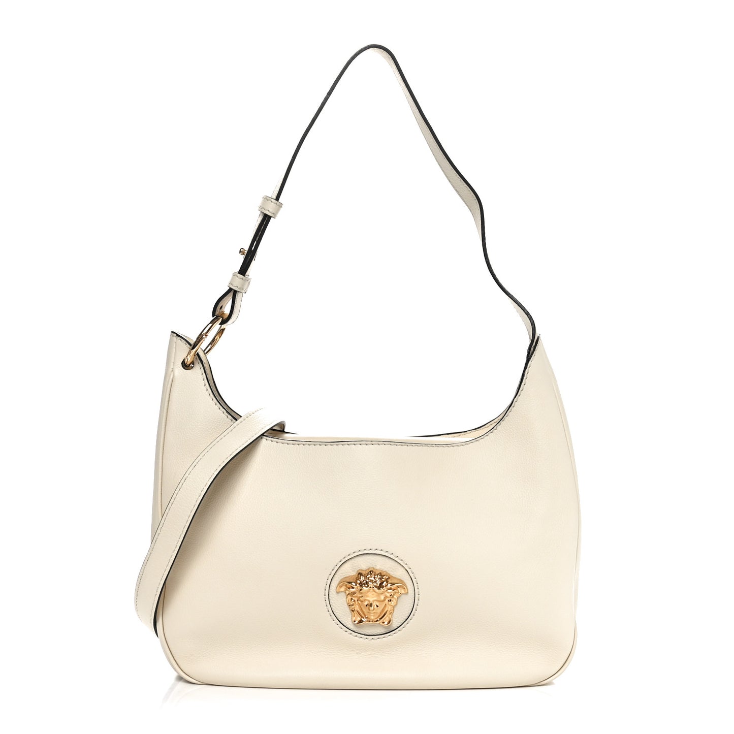 Calfskin La Medusa Hobo Crossbody White